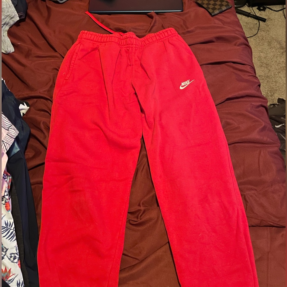Red nike sweats only worn once or twice